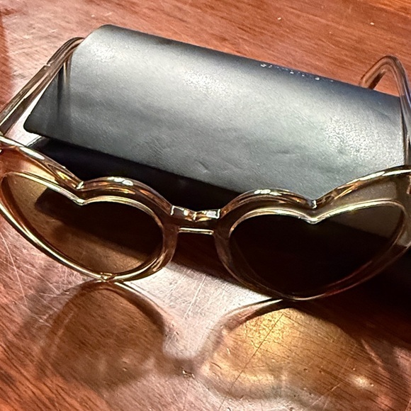Yves Saint Laurent Heart Sunglasses with Gold Tint